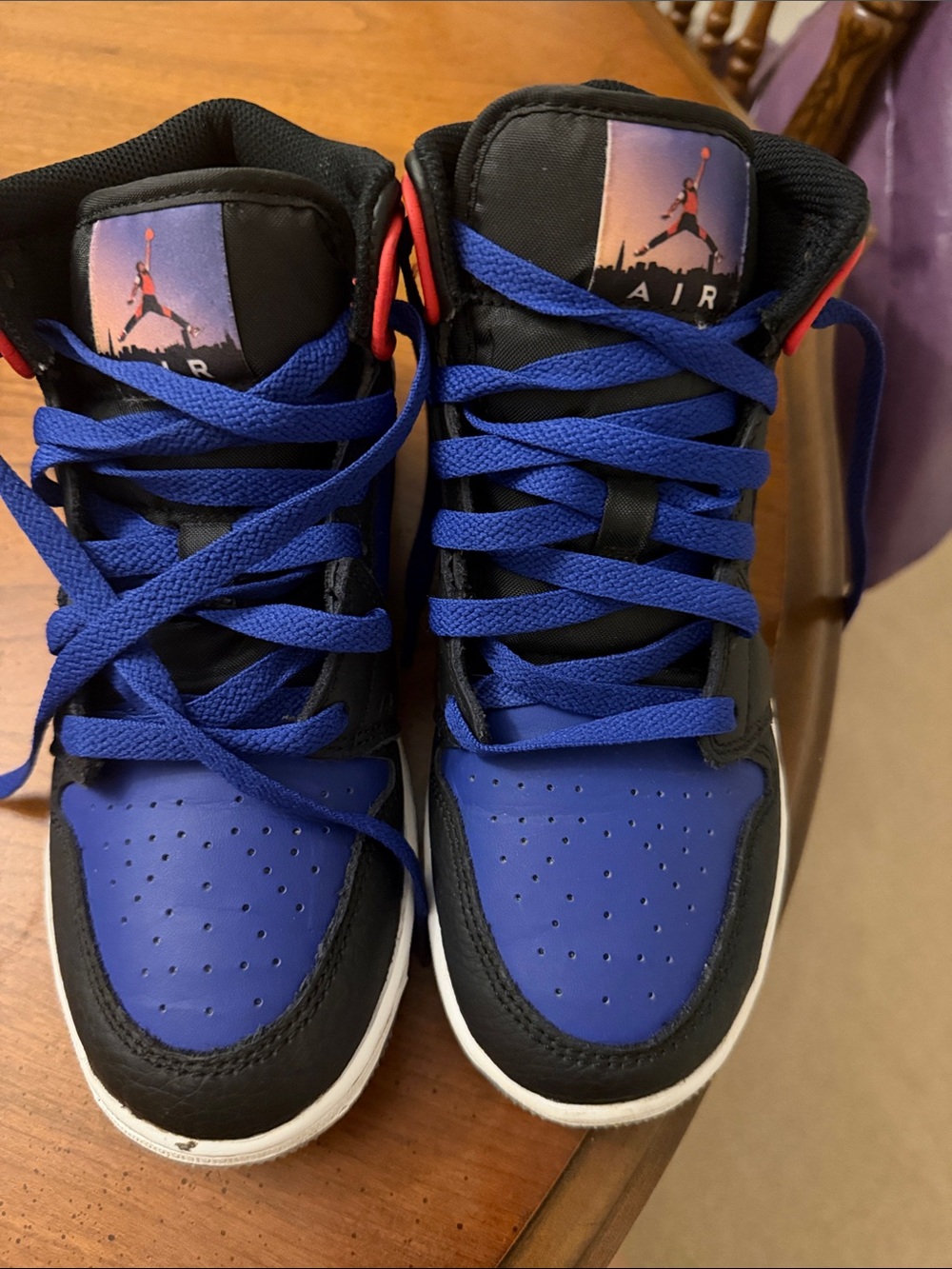 Nike Air Jordan High Tops in Royal Blue and Black
